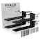 EVALD Floating Shelf Brackets Hidden Black Carbon Steel Brackets for 6inch Board 5 14 True Size Kitchen Nursery Minimalist Design for Fireplace Mantel Bookshelves Bar Wall Shelves 4 Pack