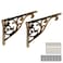 khtumeware 2 Pack 8 Inch Shelf Brackets Antique Brass Shelf BracketsMetal Bracket for Shelves Ornate Heavy Duty Decorative wall Brackets for Shelves2 Antique Brass