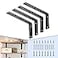 CLT CLETING CLT Black Shelf Bracket 12 X 5 Quarter Inch 14 Thick Max Load 440 lb Rustic Industrial Modern Farmhouse Heavy Duty Cold Rolled Steel Bracket for Table Bench Space Saving DIY Pack of 4