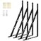 Firmetal Aluminum Alloy 20 inch x 12 inch Heavy Duty Shelf Bracket Max Load 360 LBS 4Pack Floating Shelf Brackets Corner Brace Joint Right Angle Bracket Black L Brackets Heavy Duty