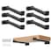 EZYDECOR 6Pcs Floating Shelves Brackets Heavy Duty Wooden Shelf Brackets 10inch Decorative Wall Shelf Brackets Supports with Lip Black 10