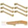 EZYDECOR 6Pcs Floating Shelves Brackets Heavy Duty Wooden Shelf Brackets 8inch Decorative Wall Shelf Brackets Supports with Lip Gold 8