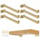 EZYDECOR 6Pcs Floating Shelves Brackets Heavy Duty Wooden Shelf Brackets 8inch Decorative Wall Shelf Brackets Supports with Lip Gold 8