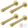 OVOV Gold Industrial Pipe Shelf Brackets Heavy Duty Pipe Floating Shelf Bracket Rustic Wall Mounted Shelving Support for Wood Board 10 Inch 4 Pack