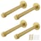 OVOV Gold Industrial Pipe Shelf Brackets Heavy Duty Pipe Floating Shelf Bracket Rustic Wall Mounted Shelving Support for Wood Board 10 Inch 4 Pack