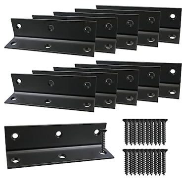 Aufuga L BracketHeavy Duty Corner BraceStainless Steel Corner BracketBlack Large Angle Brackets Metal Braces for Wood 10 4x1x1