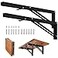 Storystore Folding Shelf Brackets 20 Inch Heavy Duty Metal Collapsible Shelf Bracket for Bench Table Shelf Hinge Wall Mounted Space Saving DIY Bracket Max Load 150 lb 2 PCS Black