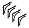 NACH Decorative Shelf Brackets 4 Pack of 55 x 12 x 55 inch Black Cast Iron Shelf Brackets Decorative Brackets for Mounting Half Round Style Brackets