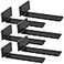 YMDparts Premium Heavy Duty Shelf Brackets 02In Thick Black L Shape Shelf Bracket Hidden Steel Brackets for Shelves 8 Inch Heavy Duty Floating Shelf Hardware 6Pcs