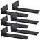 YMDparts Premium Heavy Duty Shelf Brackets 02In Thick Black L Shape Shelf Bracket Hidden Steel Brackets for Shelves 8 Inch Heavy Duty Floating Shelf Hardware 6Pcs