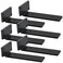 YMDparts Premium Heavy Duty Shelf Brackets 02In Thick Black L Shape Shelf Bracket Hidden Steel Brackets for Shelves 8 Inch Heavy Duty Floating Shelf Hardware 6Pcs