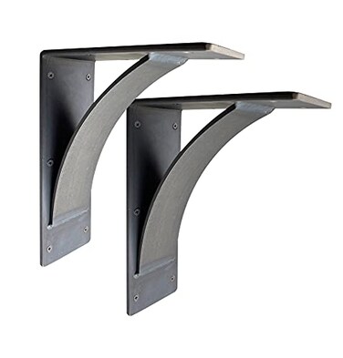 Rustic Red Door Co. RRD Heavy Duty Steel Fireplace Mantel Brackets Countertop Support Rustic Farmhouse Decor 9x12x4 Natural Steel 2 Pack