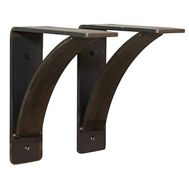 Rustic Red Door Co. Rustic Red Door Co Heavy Duty Steel Shelf Brackets Decorative XLarge DIY Shelving Brackets for Modern Decor Pack of 2 6x7x2 Natural Steel