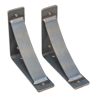Rustic Red Door Co. RRD Heavy Duty Fireplace Mantel Brackets 2 Pack Countertop Support Hand Welded Rustic Farmhouse Decor 8x9x25 Natural Steel