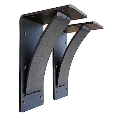 Rustic Red Door Co. Rustic Red Door Co Heavy Duty Fireplace Steel Mantel Brackets Countertop Support Bracket Hand Welded Rustic Farmhouse Decor 6x10x4 Natural Steel Pack of 2
