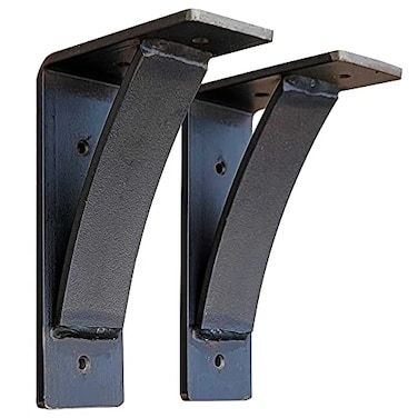 Rustic Red Door Co. Rustic Red Door Co Heavy Duty Fireplace Steel Mantel Brackets Countertop Support Hand Welded Bracket Pack of 2 5x8x25 Natural Steel