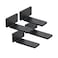 WINKER 4 Pack Shelf Brackets 4 Inch Floating Shelf Bracket 15 inch Thick Heavy Duty Hidden Shelf Brackets Iron Metal Brackets for Shelf Support with Screw Included