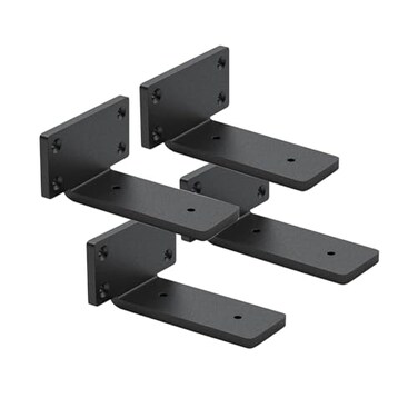 WINKER 4 Pack Shelf Brackets 4 Inch Floating Shelf Bracket 15 inch Thick Heavy Duty Hidden Shelf Brackets Iron Metal Brackets for Shelf Support with Screw Included