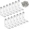 CAMMUITA 14 Pack L Bracket Corner Braces 25 Inch Stainless Steel Heavy Duty Shelf Bracket for Wood Shelves Wall Hanging Support 90 Degree Joint Right Angle Brackets with Screws