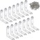 CAMMUITA 14 Pack L Bracket Corner Braces 25 Inch Stainless Steel Heavy Duty Shelf Bracket for Wood Shelves Wall Hanging Support 90 Degree Joint Right Angle Brackets with Screws