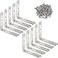 CAMMUITA 10 Pack L Bracket Corner Braces 4 Inch Stainless Steel Heavy Duty Shelf Bracket for Wood Shelves Wall Hanging Support 90 Degree Joint Right Angle Brackets with Screws