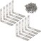 CAMMUITA 10 Pack L Bracket Corner Braces 4 Inch Stainless Steel Heavy Duty Shelf Bracket for Wood Shelves Wall Hanging Support 90 Degree Joint Right Angle Brackets with Screws