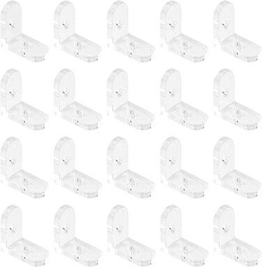INCREWAY L Brackets Transparent 20Pcs Clear Acrylic Corner Bracket 90 Degree Support Shelf Corner Brace Right Angle Bracket