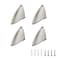Rannb Glass Shelf Bracket Adjustable Brushed Surface Glass Clamp for Shelves Pack of 4