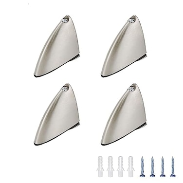 Rannb Glass Shelf Bracket Adjustable Brushed Surface Glass Clamp for Shelves Pack of 4
