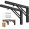 AUTOHJ Folding Shelf Brackets 16 Inch 2 Pcs Heavy Duty Stainless Steel Collapsible Triangle Shelf Bracket DIY Wall Mounted Folding Table Hinge Space Saving for Bench Table with Screws