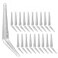 Joroamp Shelf Brackets 8 Inch 20 Pack White Metal Heavy Duty L Adjustable Floating Shelves Bracket 8 x 6 Inch Industrial Pipe Decorative Shelf Angle Bracket for Wall with Screws