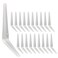 Joroamp Shelf Brackets 8 Inch 20 Pack White Metal Heavy Duty L Adjustable Floating Shelves Bracket 8 x 6 Inch Industrial Pipe Decorative Shelf Angle Bracket for Wall with Screws