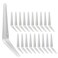 Joroamp Shelf Brackets 8 Inch 20 Pack White Metal Heavy Duty L Adjustable Floating Shelves Bracket 8 x 6 Inch Industrial Pipe Decorative Shelf Angle Bracket for Wall with Screws