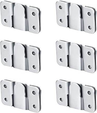 HerMia Flush Mount Bracket Interlocking Photo Frame Hook 56 x 36mm Heavy Duty Picture Hangers Interlock Bracket Furniture Connector Sectional Couch Connectors Headboard Wall Mount Hardware 6 Pairs