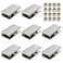 LC LICTOP Rectangular Glass Shelf Brackets Zinc Alloy Clamp Holder for 610mm Glass Shelves Wall Mount Shower Floating Shelf Brackets 209x106 Inch Fit for 03039 Inch Thick 8Pcs