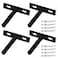 Antrader Solid Steel Matte Black Floating Shelf Brackets 3Inch Rustproof Blind Shelf Supports Small Screws and Wall Plugs Included for DIY Project Set of 4
