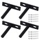 Antrader Solid Steel Matte Black Floating Shelf Brackets 3Inch Rustproof Blind Shelf Supports Small Screws and Wall Plugs Included for DIY Project Set of 4