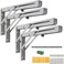 MySit 16 Folding Shelf Brackets 4 PCS Max Load 550lb Heavy Duty Stainless Steel DIY Collapsible Wall Mounted L Shelf Bracket Space Saving for Table Work Bench