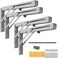 MySit 16 Folding Shelf Brackets 4 PCS Max Load 550lb Heavy Duty Stainless Steel DIY Collapsible Wall Mounted L Shelf Bracket Space Saving for Table Work Bench