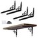 OVOV Shelf Brackets 4 Pcs Heavy Duty Decorative 8 Inch Black Right Angle Shelving Brackets Wall Mounted Shelf Supports for DIY Home Kitchen Living Room