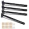 Cionyce 4 Pcs 16 Inch Floating Shelf Bracket Heavy Duty Blind Shelf Supports Stainless Steel Hidden Wall Brackets for Floating Wood Shelves Black