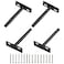 Cionyce 4 Pcs 4 Inch Floating Shelf Bracket Heavy Duty Blind Shelf Supports Hidden Wall Brackets for Floating Wood Shelves Black