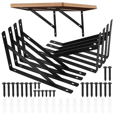 qiwuhai 8 Pcs Heavy Duty Shelf Brackets Floating Metal Shelf Brackets Metal Wall Mount L Shaped Shelves Support Angle Brackets for Heavy Duty Floating Shelves Shelf Brackets 984 x629 inch