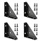 Joyangy 4Pack 66mm x 66mm Black Metal Corner Brace Brackets for Bed Table Cabinet