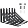 Kersally 10 Inch Shelf Brackets 6 Pack Heavy Duty L Brackets for Shelves 90 Degree Triangle Metal Supports for DIY Floating Shelf with Screws Black