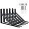 Kersally 10 Inch Shelf Brackets 6 Pack Heavy Duty L Brackets for Shelves 90 Degree Triangle Metal Supports for DIY Floating Shelf with Screws Black