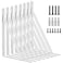 Kersally 10 Inch Shelf Brackets 8 Pack Heavy Duty L Brackets for Shelves 90 Degree Triangle Metal Supports for DIY Floating Shelf with Screws White