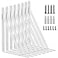 Kersally 12 Inch Shelf Brackets 8 Pack Heavy Duty L Brackets for Shelves 90 Degree Triangle Metal Supports for DIY Floating Shelf with Screws White
