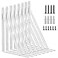Kersally 6 Inch Shelf Brackets 8 Pack Heavy Duty L Brackets for Shelves 90 Degree Triangle Metal Supports for DIY Floating Shelf with Screws White