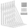 Kersally 6 Inch Shelf Brackets 8 Pack Heavy Duty L Brackets for Shelves 90 Degree Triangle Metal Supports for DIY Floating Shelf with Screws White